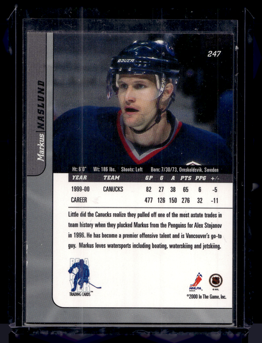 2000-01 In the Game Be A Player Signature Series - Chicago Sun-Times - Markus Naslund #247 /10