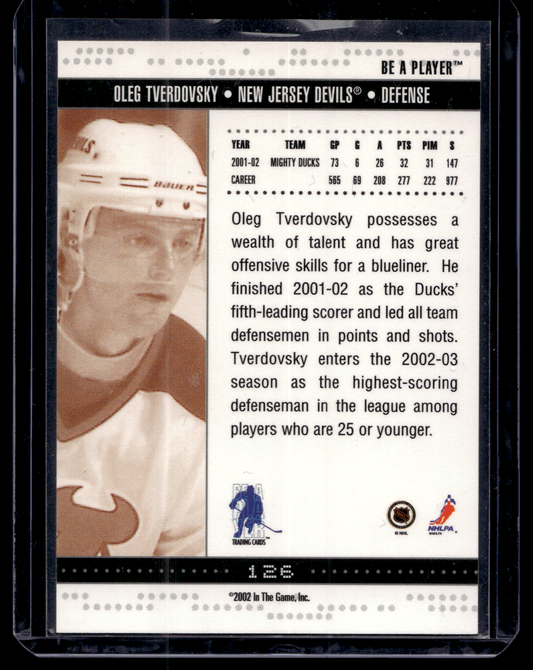 2002-03 In the Game Be A Player Memorabilia - Emerald Toronto Fall Expo - Oleg Tverdovsky #126 1of1