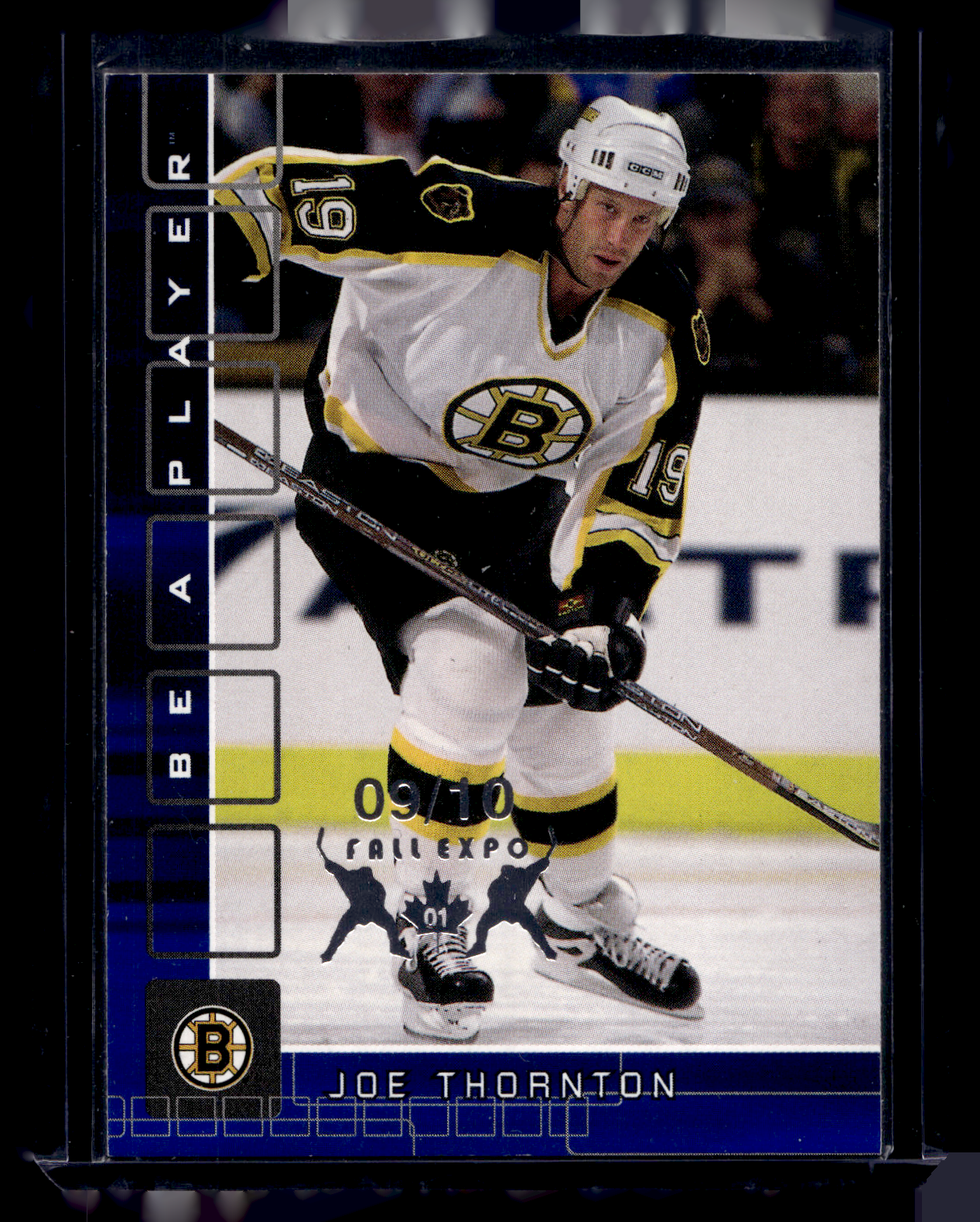 2001-02 In the Game Be A Player Memorabilia - Sapphire Toronto Fall Expo - Joe Thornton #8 /10