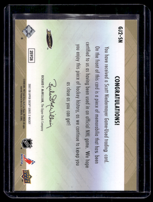 2007-08 Upper Deck - Game Jersey Series 2 - Scott Niedermayer #GJ2-SN