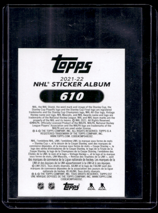 2021-22 Topps NHL Sticker Collection - 1954 Topps Rookie Foil - Tim Stützle #610