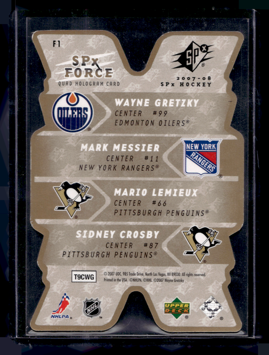 2007-08 Upper Deck SPx - SPx Force - Wayne Gretzky / Mark Messier / Mario Lemieux / Sidney Crosby #F1