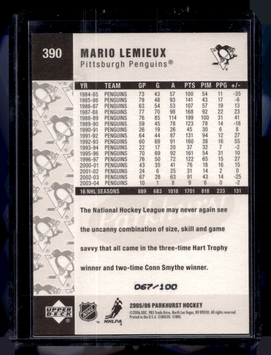 2005-06 Parkhurst - Facsimile Autographs - Mario Lemieux #390 /100