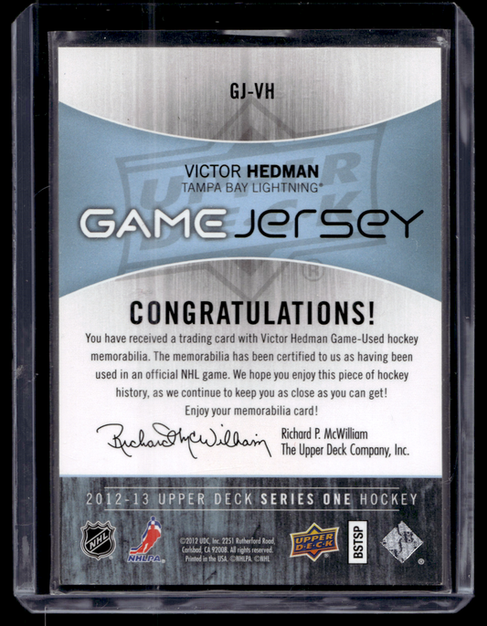 2012-13 Upper Deck - Game Jersey - Victor Hedman #GJ-VH
