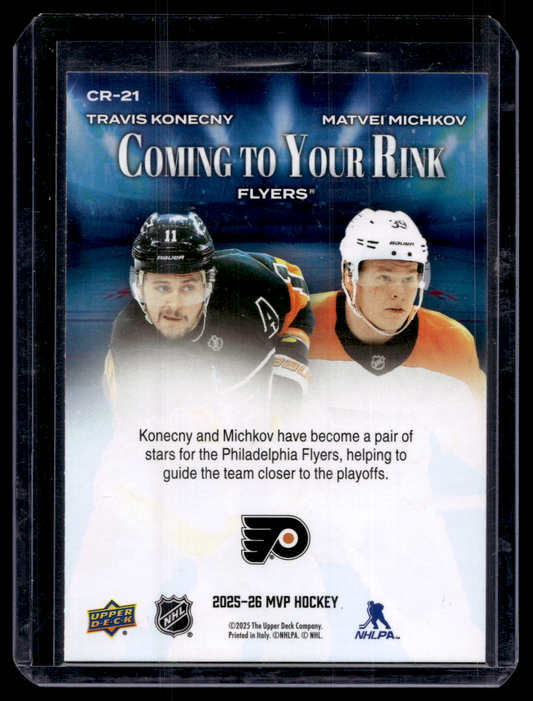 2025-26 Upper Deck MVP - Coming to Your Rink - Travis Konecny / Matvei Michkov #CR-21