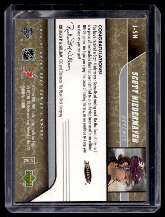 2006-07 Upper Deck - UD Game Jersey - Scott Niedermayer #J-SN