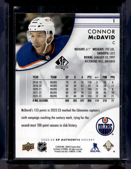 2023-24 Upper Deck SP Authentic - Connor McDavid #1