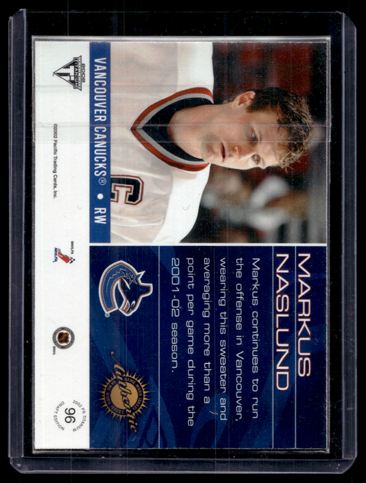 2001-02 Pacific Private Stock Titanium Draft Edition - Markus Naslund #96