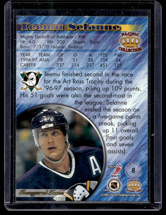 1997-98 Pacific Crown Collection - Copper - Teemu Selanne #8