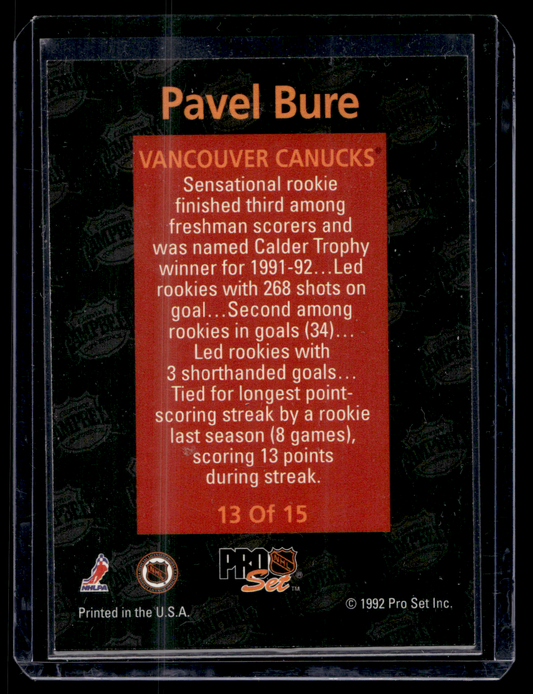 1992-93 Pro Set - Team Leaders - Pavel Bure #13