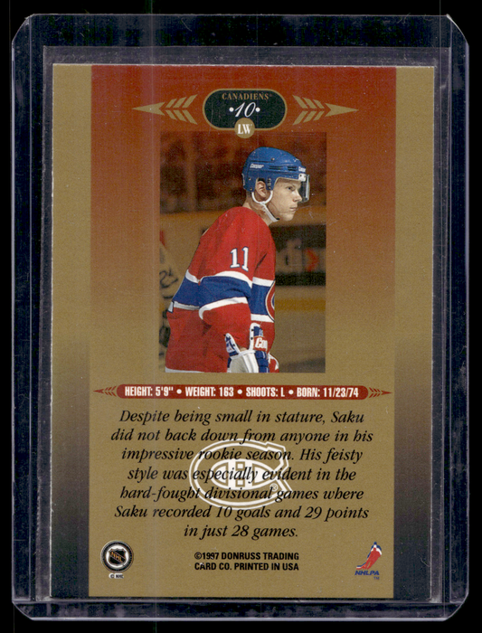 1996-97 Leaf Limited - Gold - Saku Koivu #10