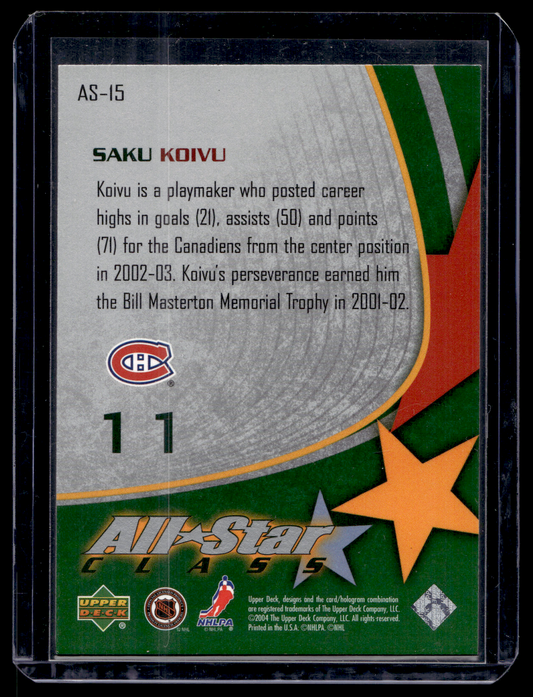 2003-04 Upper Deck - All-Star Class - Saku Koivu #AS-15