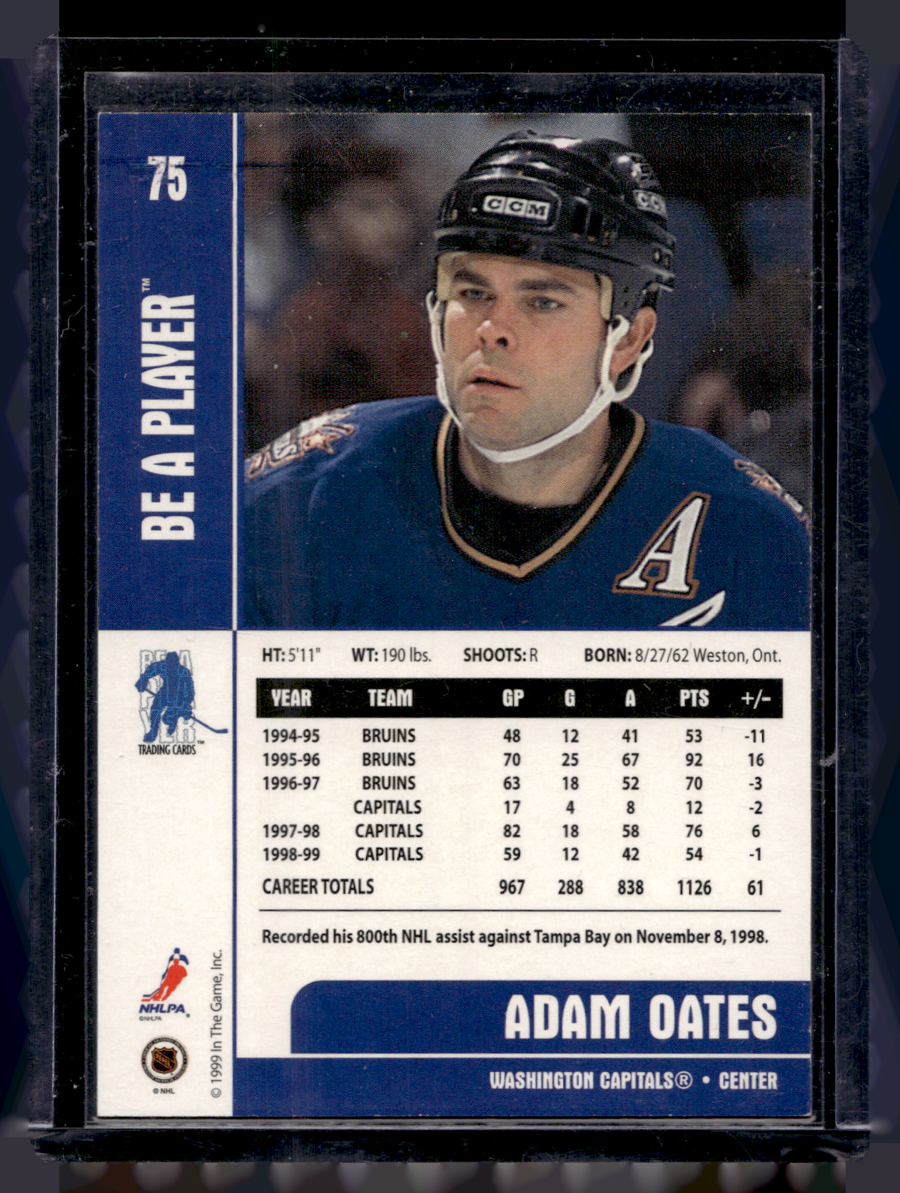 1999-00 In the Game Be A Player Memorabilia - Toronto Fall Expo - Adam Oates #75 /10