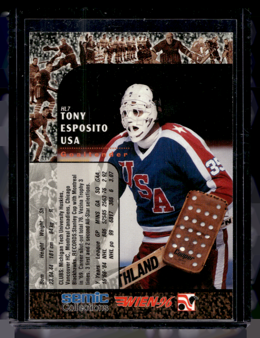 1996 Semic Wien - Hockey Legends - Tony Esposito #HL7