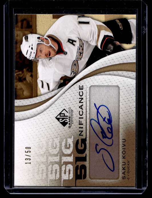 2010-11 Upper Deck SP Game Used Edition - SIGnificance - Saku Koivu #SIG-SK /50