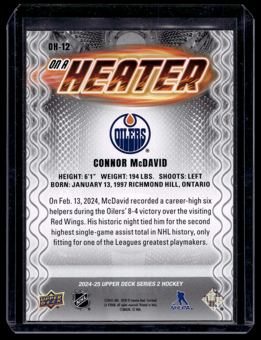 2024-25 Upper Deck Series 2 - On a Heater - Connor McDavid #OH-12