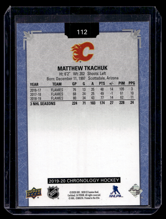 2019-20 Upper Deck Chronology - Metallic Blue - Matthew Tkachuk #112 /122