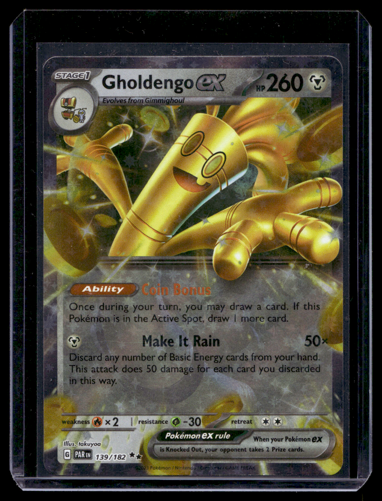 2023 Pokemon - Scarlet & Violet - Paradox Rift - Gholdengo ex #139   Mikander Sports Cards