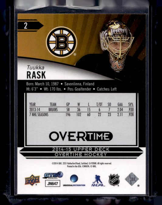 2014-15 Upper Deck Overtime - Tuukka Rask #2