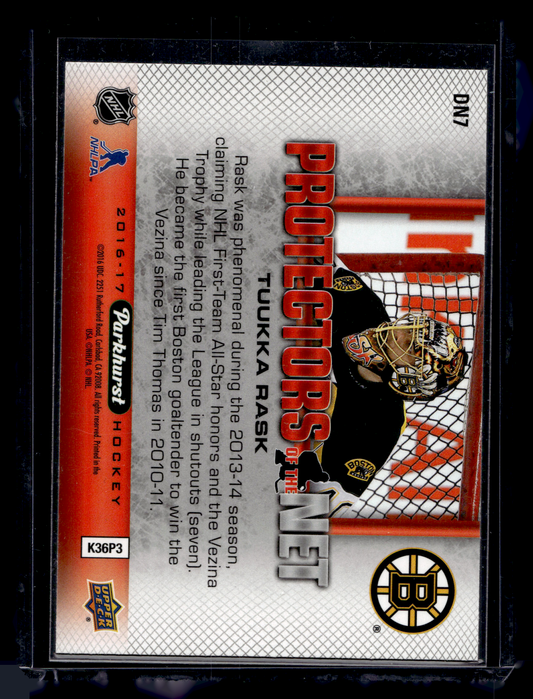 2016-17 Upper Deck Parkhurst - Protectors of the Net - Tuukka Rask #DN7