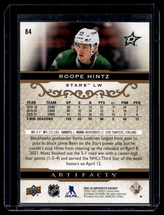2021-22 Upper Deck Artifacts - Roope Hintz #84