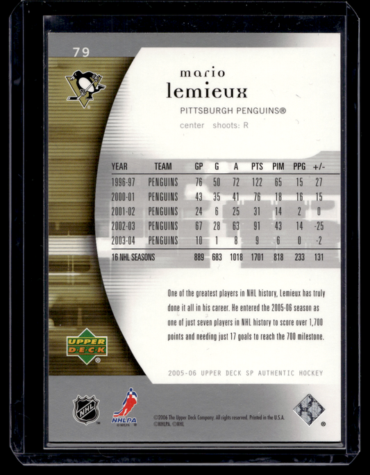 2005-06 Upper Deck SP Authentic - LTD - Mario Lemieux #79 /100