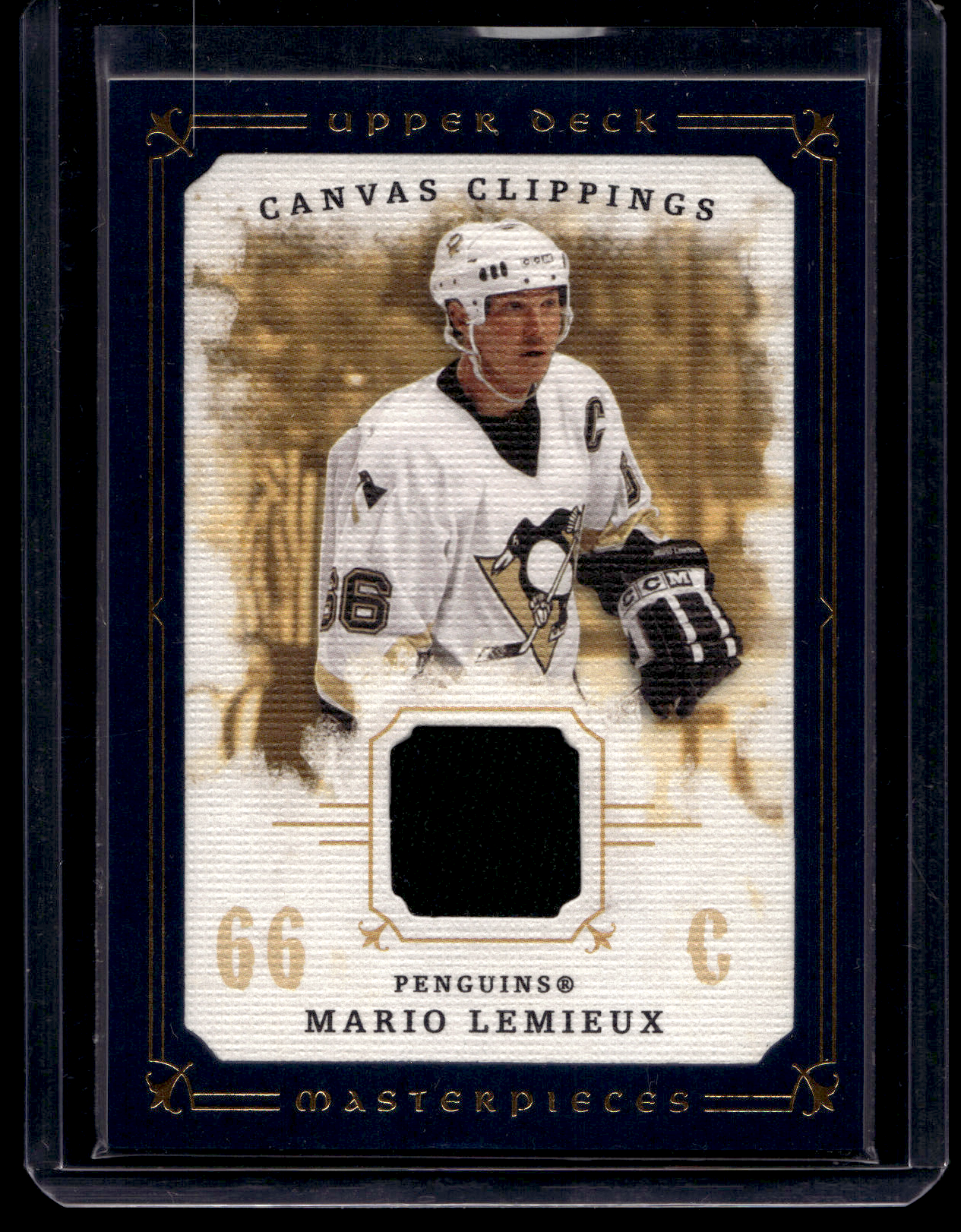 2008-09 Upper Deck Masterpieces - Canvas Clippings - Blue Border - Mario Lemieux #CC-ML /50