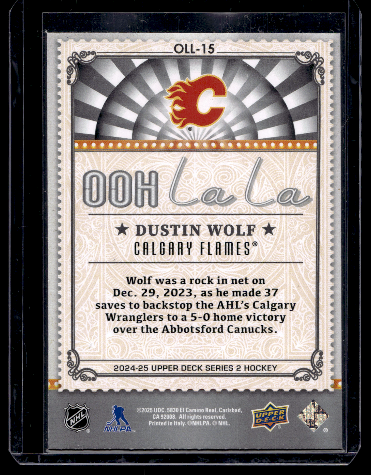 2024-25 Upper Deck Series 2 - Ooh La La - Dustin Wolf #OLL-15
