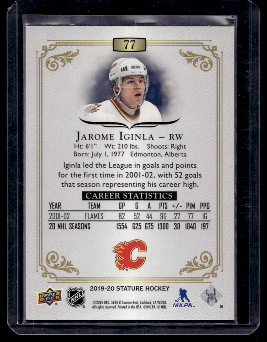 2019-20 Upper Deck Stature - Jarome Iginla #77