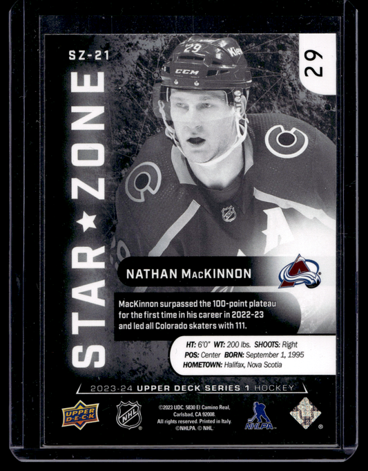 2023-24 Upper Deck Series 1 - Star Zone - Nathan MacKinnon #SZ-21
