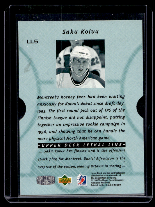 1995-96 Upper Deck Be a Player - Lethal Lines - Saku Koivu #LL5