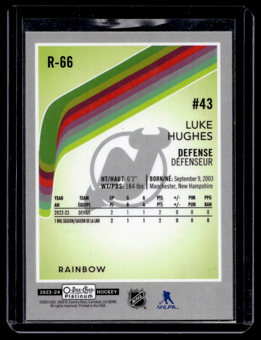 2023-24 Upper Deck OPC Platinum - Retro - Rainbow - Rookies - Luke Hughes #R-66 RY