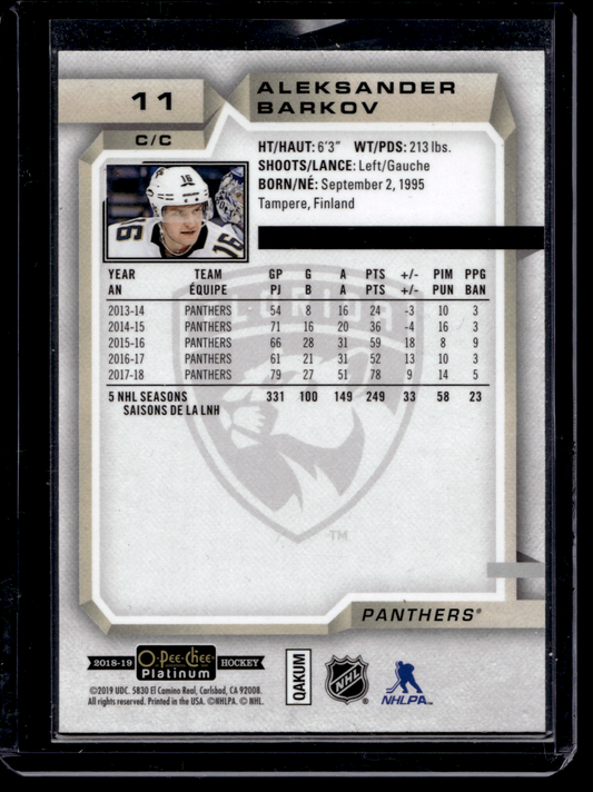 2018-19 Upper Deck OPC Platinum - Aleksander Barkov #11