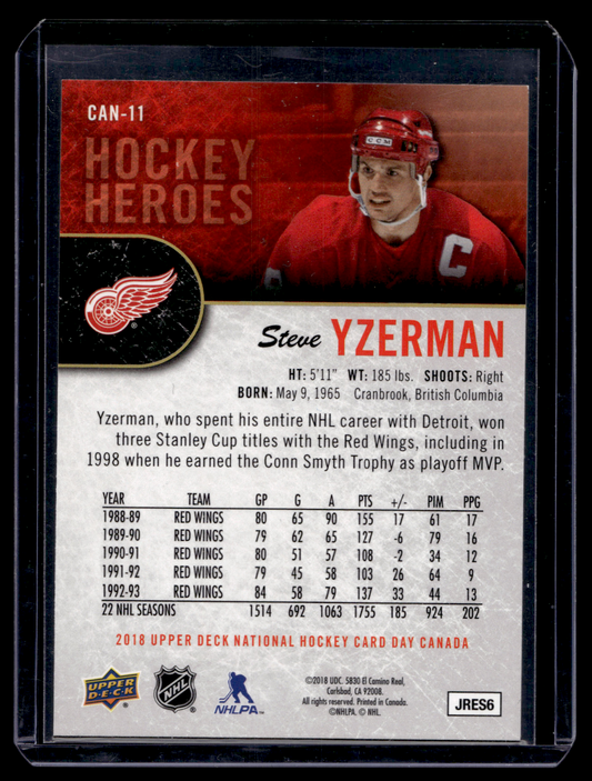 2018 Upper Deck National Hockey Card Day Canada - Steve Yzerman #CAN-11