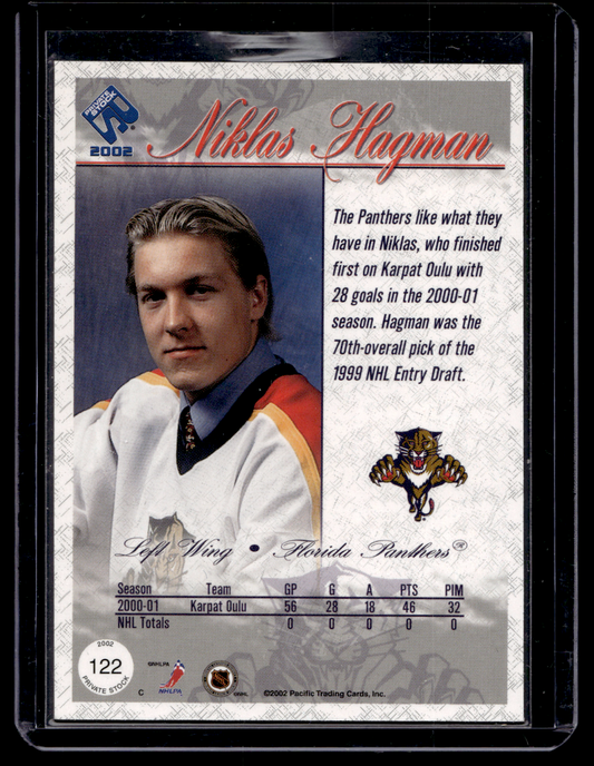 2001-02 Pacific Private Stock -  Niklas Hagman #122 /414 RC