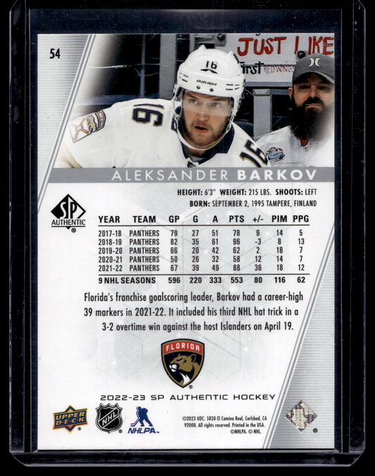 2022-23 Upper Deck SP Authentic - Aleksander Barkov #54