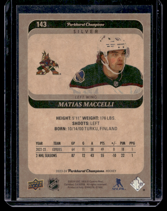 2023-24 Upper Deck Parkhurst Champions - Silver - Matias Maccelli #143