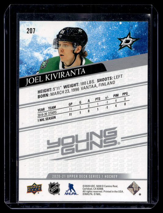 2020-21 Upper Deck Young Guns - Joel Kiviranta #207 RC