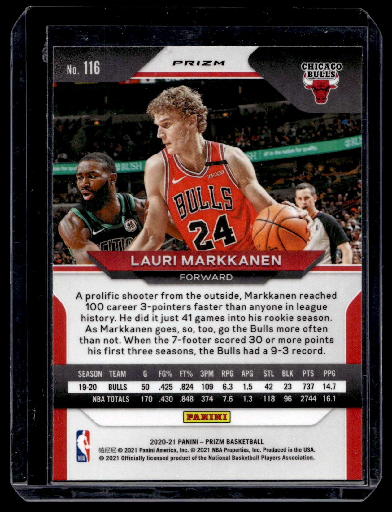 2020-21 Panini Prizm - Green Prizm - Lauri Markkanen #116