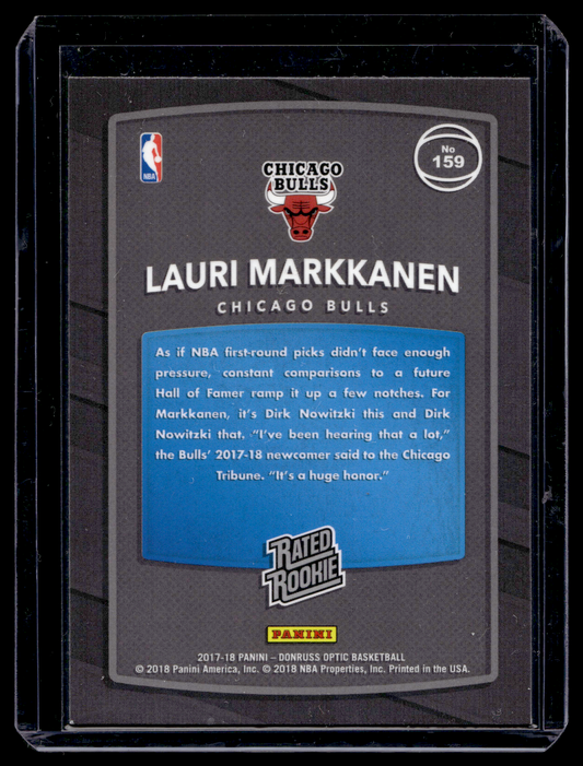 2017-18 Panini Donruss Optic -  Rated Rookie - Lauri Markkanen #159 RC