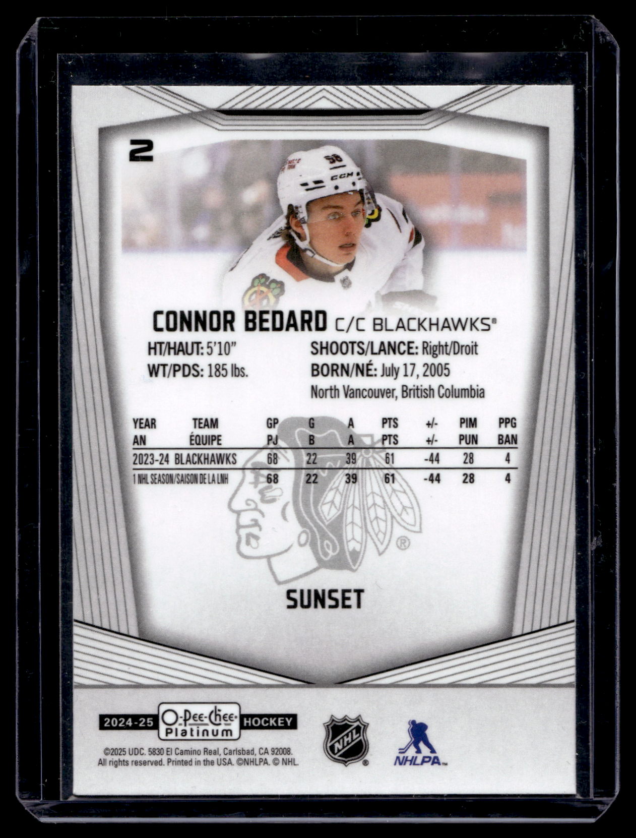 2024-25 Upper Deck OPC Platinum - Sunset - Connor Bedard #2