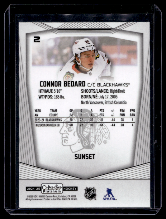 2024-25 Upper Deck OPC Platinum - Sunset - Connor Bedard #2