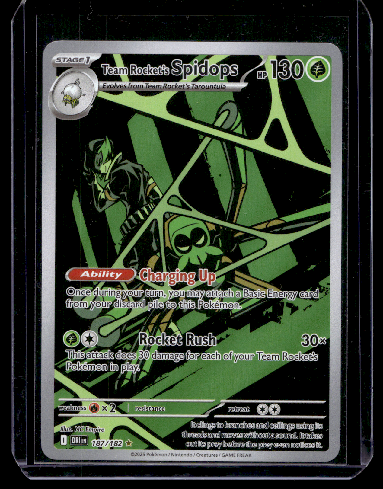 2025 Pokemon Scarlet & Violet - Destined Rivals - Illustration Rare - Team Rocket's Spidops #187