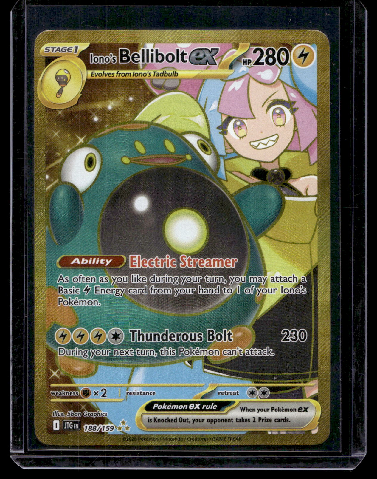2025 Pokemon - Scarlet & Violet - Journey Together - Hyper Rare - Iono's Bellibolt EX #188