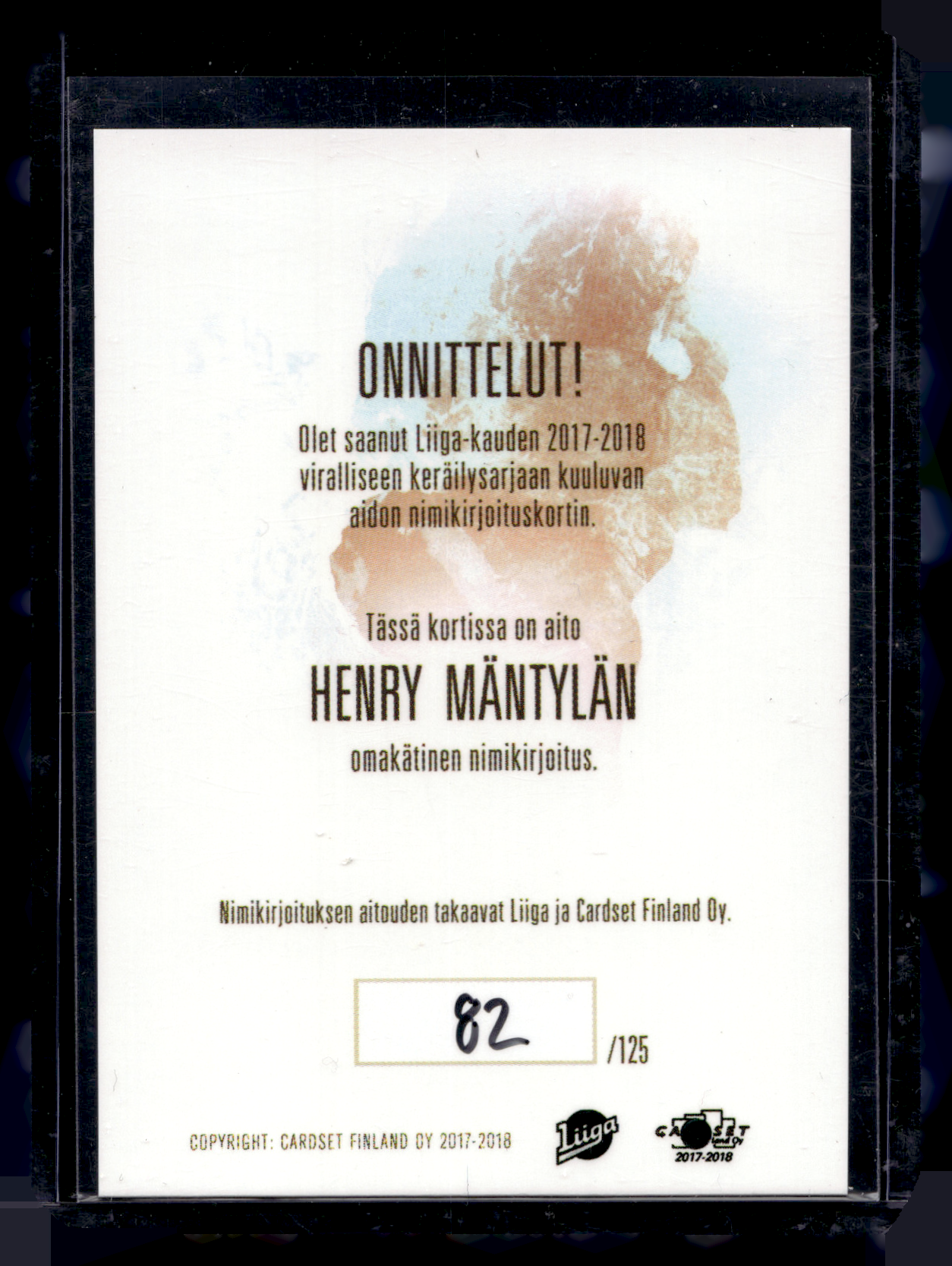 2017-18 Cardset Signature - Henry Mäntylä /125