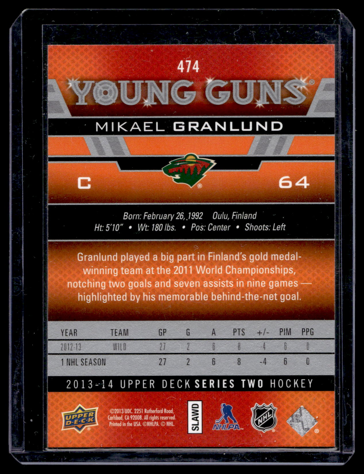2013-14 Upper Deck Young Guns - Mikael Granlund #474 RC