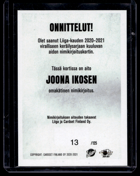 2020-21 Cardset Signature - Joona Ikonen /125