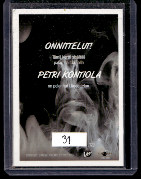 2022-23 Cardset - Game Worn Jersey - Petri Kontiola /128