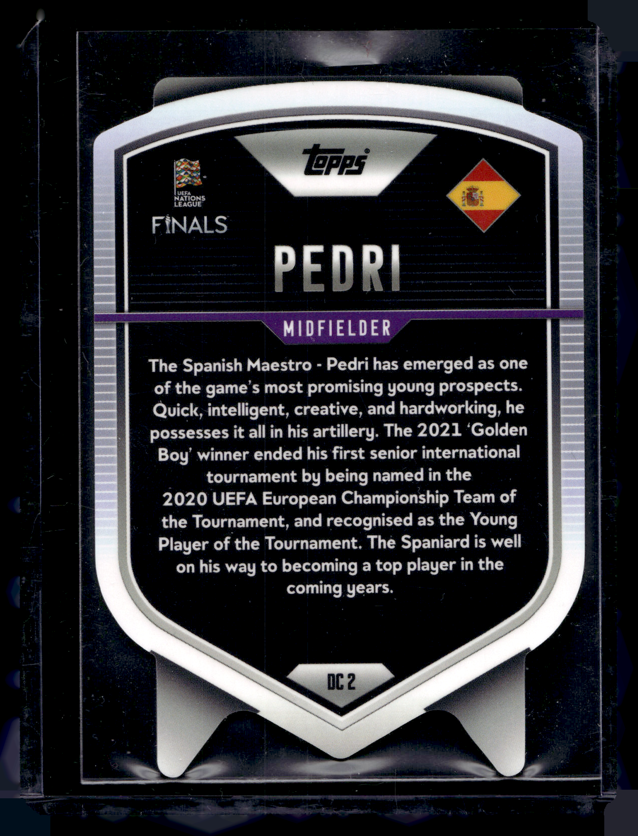 2022 Topps Match Attax 101 The Road To UEFA Nations League Finals - Chrome Shield Die-Cuts - Pedri #DC2