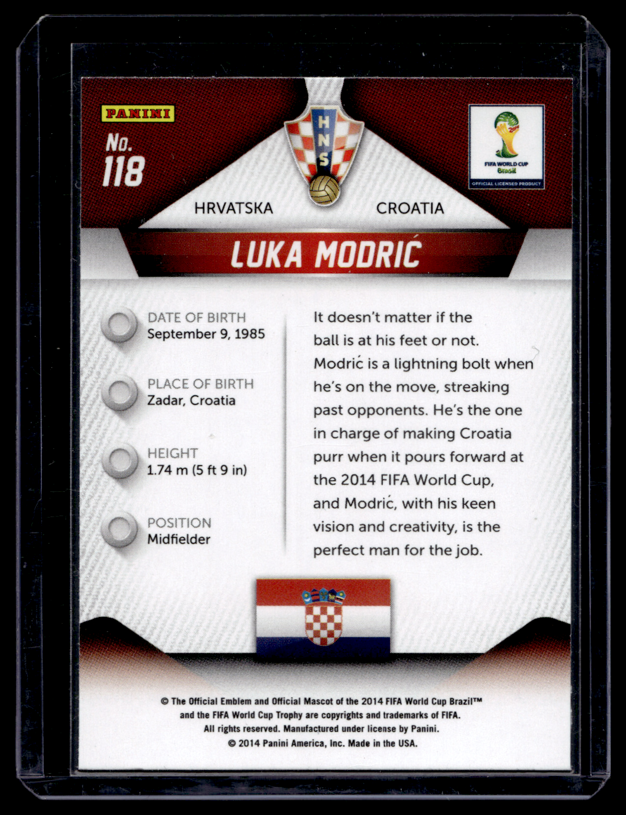 2014 Panini Prizm World Cup - Luka Modric #118